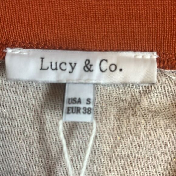 Lucy & Co Orange Rust Sparkle Zip Up Fashion Jacket s - Picture 9 of 11